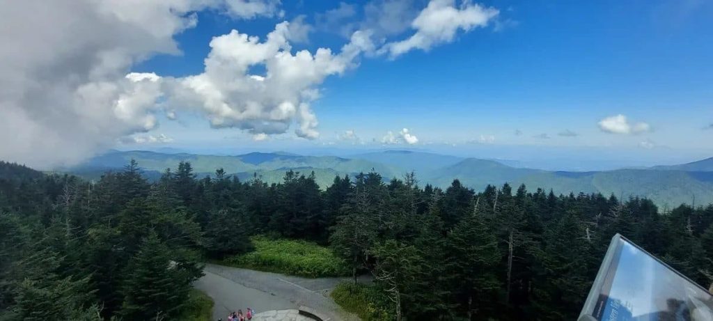 The View From highest point on Clingmans Dome's Summit in Great Smokey Mountains