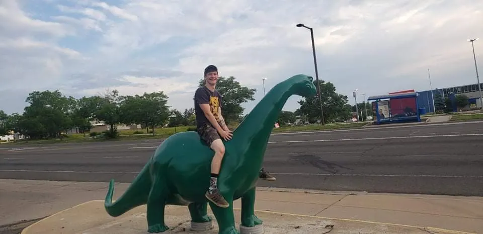 Stop to ride the Sinclair Dinosaur How To Plan A Road Trip For Beginners