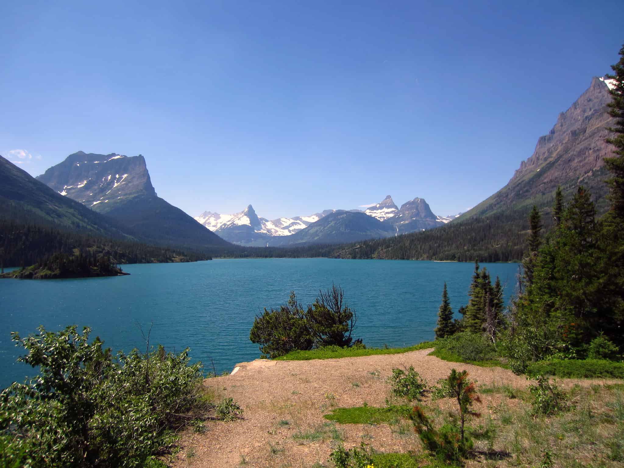Sun point in glacier national park on going to the sun road
