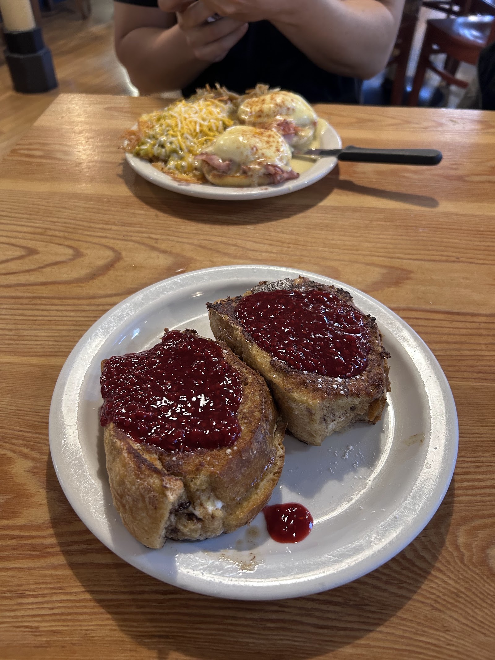 Berry-topped French toast served at a Glacier National Park cafe during breakfast.