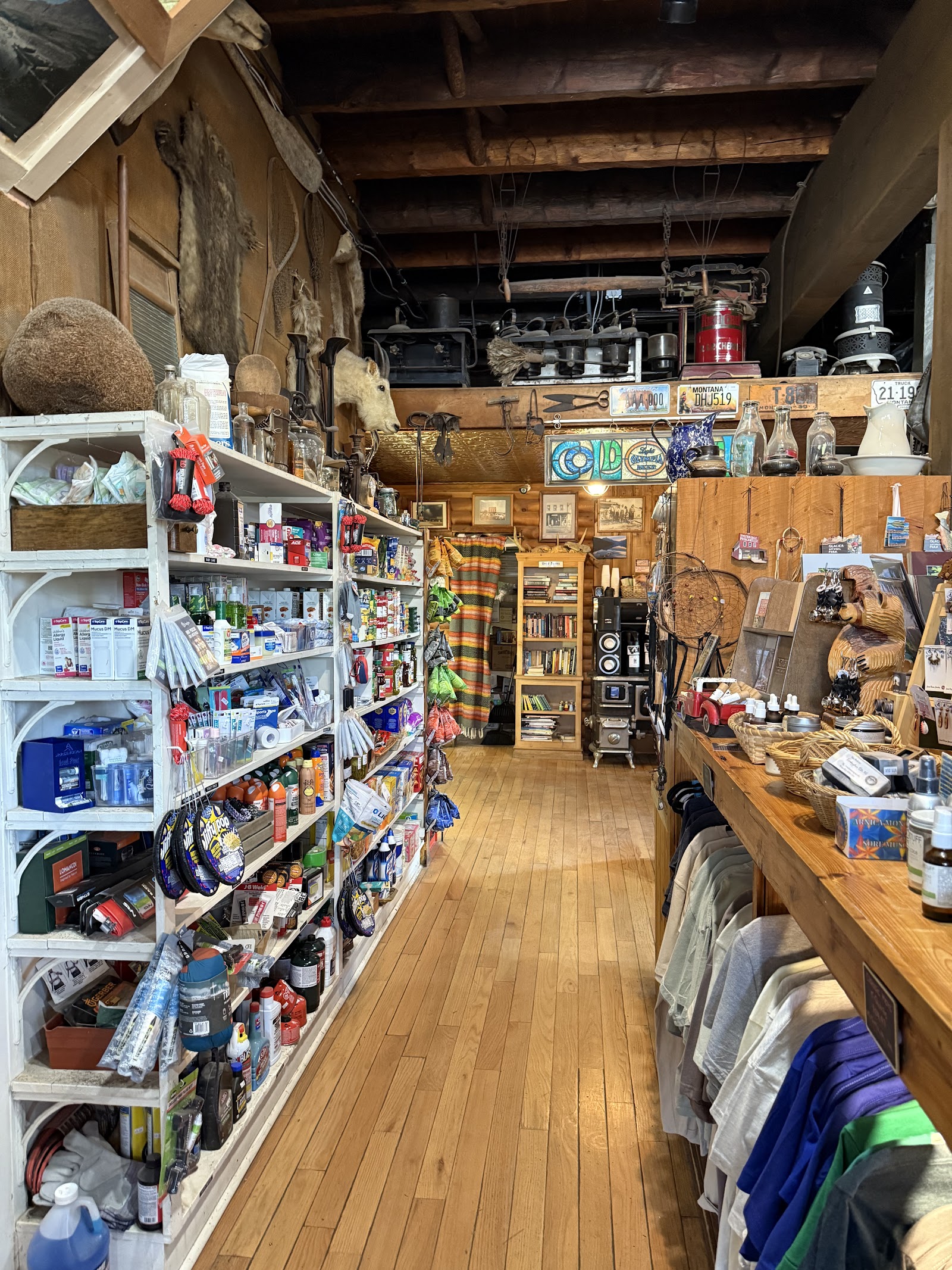 Mercantile store interior in Polebridge, Glacier National Park