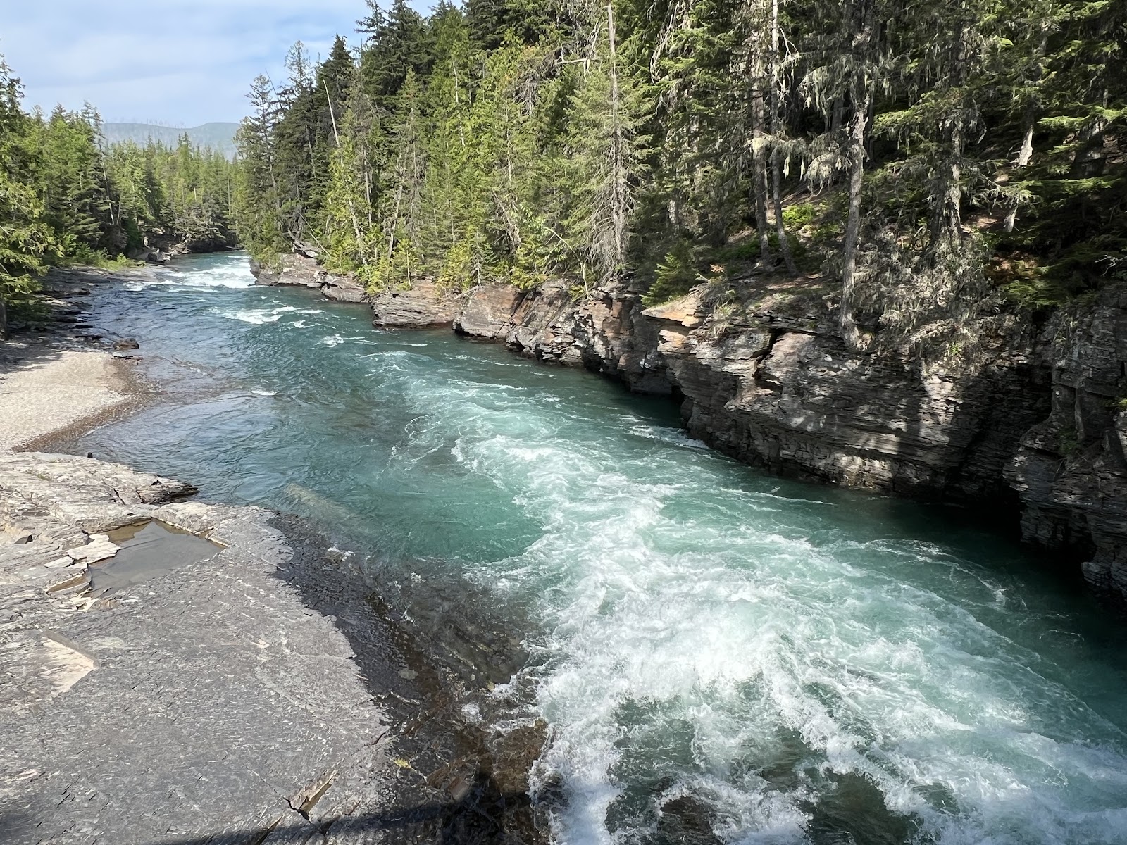 Trail of the Cedars Nature Trailhead along Avalanche Creek in Glacier National Park.