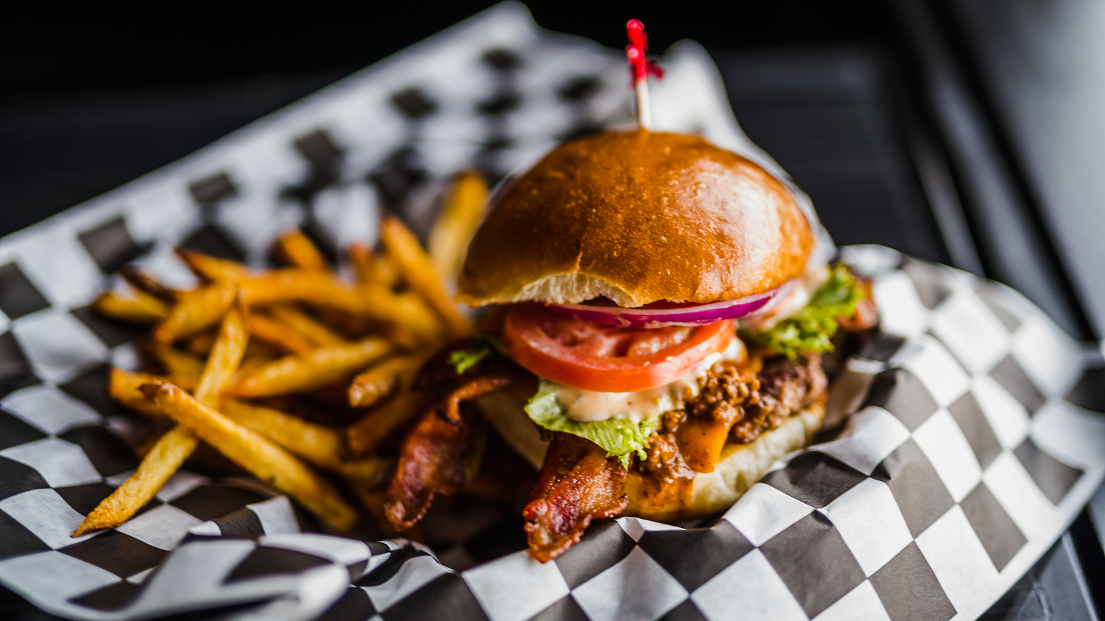 Cheeseburger with fries from a Whitefish-area eatery in Glacier National Park, Montana.