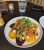 Colorful arugula beet and citrus salad served at Glacier National Park restaurant