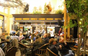 Interior view of Logan's Bar & Grill at Grouse Mountain Lodge in Glacier National Park.