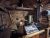 Interior of Backcountry Cabin in Yellowstone National Park, a rustic log shelter with period gear and displays.