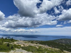 Cadillac South Ridge Trailhead on Acadia National Park offers panoramic rocky summit views of the Gulf of Maine and distant islands.