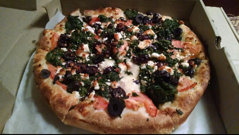 Pizza from a pizzeria in Acadia National Park