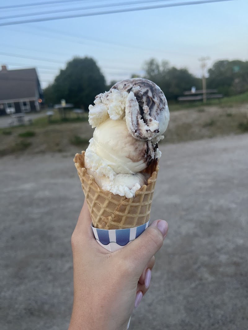Ice cream cone at a snack stand near Acadia National Park, enjoyed after a day exploring the area.