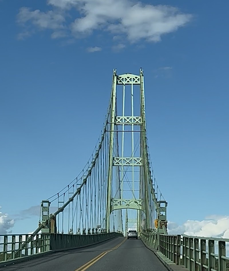 Deer Isle Bridge spans the water on US Route 1, connecting Deer Isle to the mainland within Acadia National Park.
