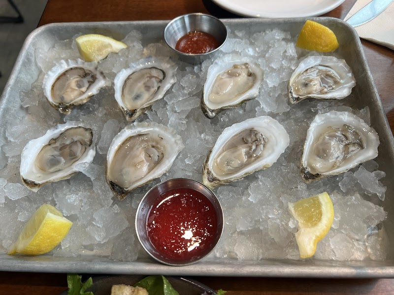 Oysters on ice at Peekytoe Provisions near Acadia National Park in Bar Harbor.