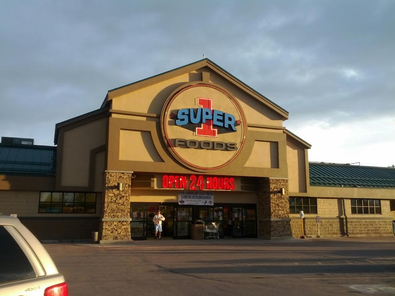 Large Super 1 Foods supermarket exterior near Glacier National Park in Columbia Falls, Montana, the best full grocery option for park visitors