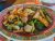 Vegetable stir-fry dish with tofu and broccoli served at a park restaurant in Acadia National Park
