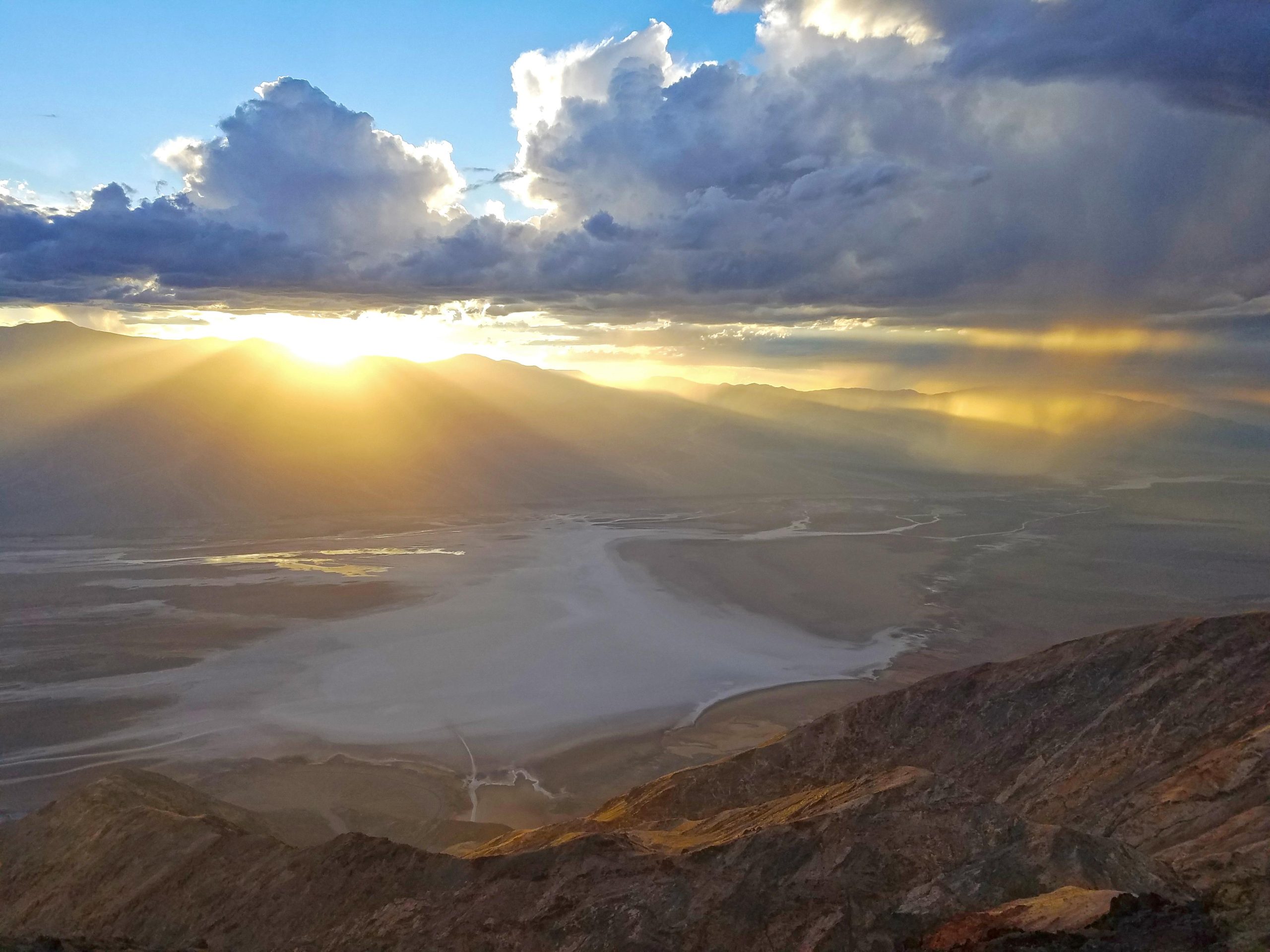 Dante's View overlook in Death Valley National Park offers a sunrise panorama over the salt flats below.