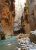 The Narrows in Zion National Park features towering sandstone walls and a twisting river.