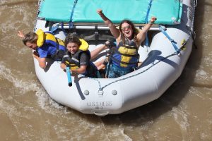 Rafting on the Colorado River through Canyonlands National Park during a guided canyon trip.