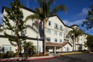 Exterior view of the Westlake Village Residence Inn by Marriott in Channel Islands National Park.
