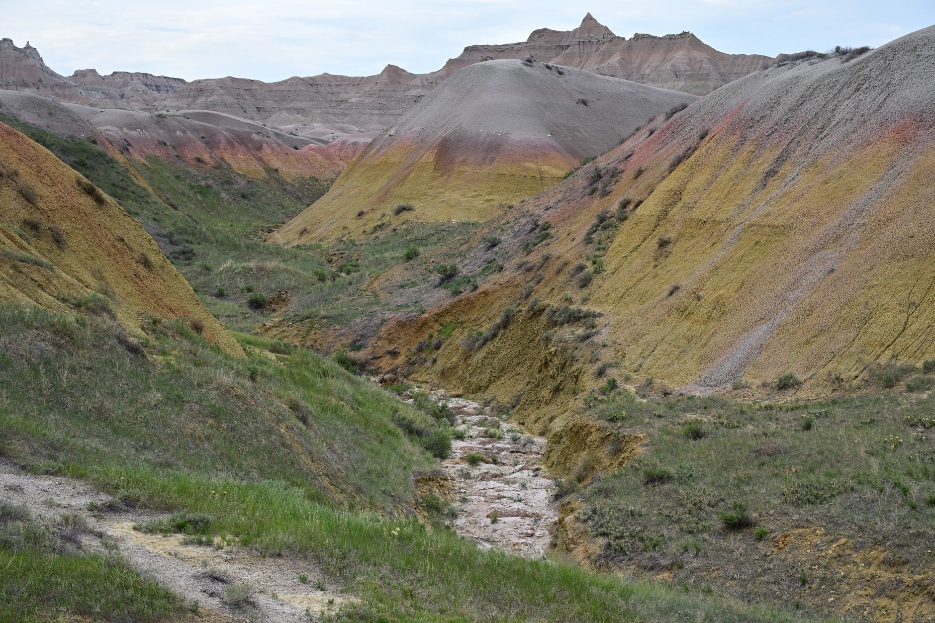 Explore the stunning yellow mounds and unique geological formations of South Dakota's Badlands.