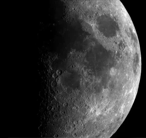 Close-up photo of the Earth's Moon.