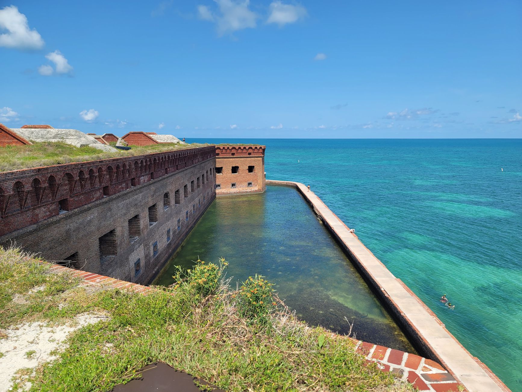 Historic Fort Jefferson overlooking turquoise waters in Florida's Dry Tortugas National Park.