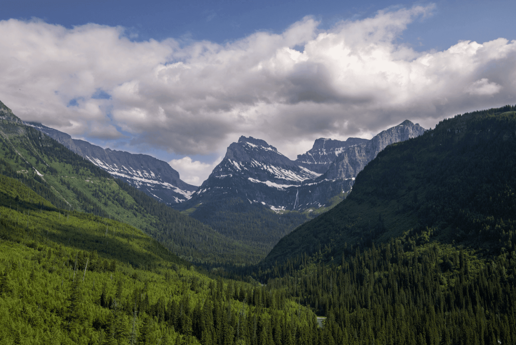 Looking at the mountains over Haystack Creek Falls