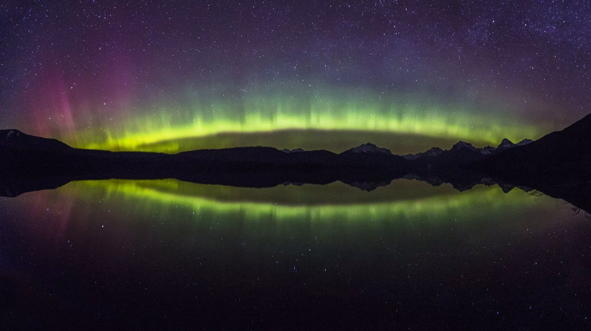 Northern Lights in Glacier National Park over Lake McDonald